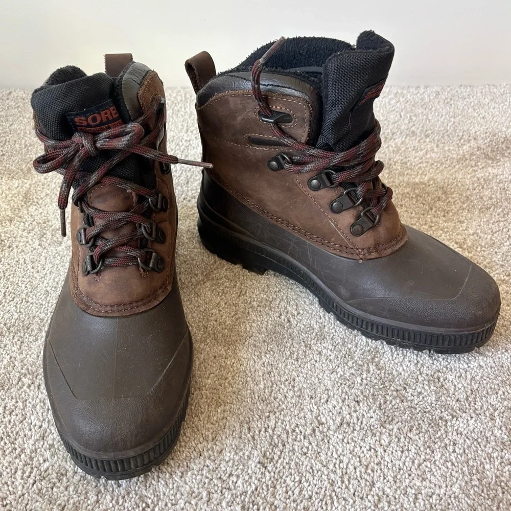 Sorel Kaufman Womens Winter Duck Boots Rubber Leather Insulated Fleece Liner